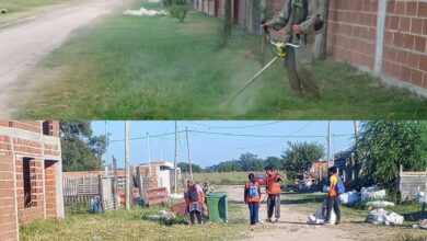 Trabajo en terreno: Las tareas de desmalezamiento se concentran esta semana en la zona del Tanque y alrededores. FOTOS: Ramallo informa.