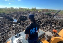 Evidencia del ecocidio: hidrocarburos y solventes hallados por la PFA en uno de los predios de Campana.
