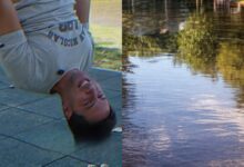 Somisa de cabeza: El intendente hace equilibrio en las barras de calistenia; los vecinos hacen equilibrio para no inundarse. Dos realidades paralelas en un mismo barrio.