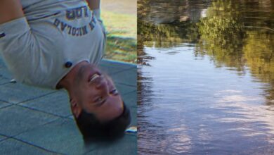 Somisa de cabeza: El intendente hace equilibrio en las barras de calistenia; los vecinos hacen equilibrio para no inundarse. Dos realidades paralelas en un mismo barrio.