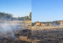 Huellas de la desidia: El rastro negro de la ceniza que queda a pocos metros de las viviendas, un recordatorio del peligro latente.