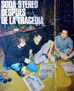 Gustavo Cerati, Zeta Bosio y Charly Alberti durante las entrevistas posteriores al siniestro que obligó a suspender su gira nacional.